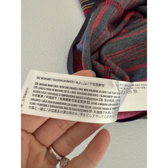 Abercrombie & Fitch Red Striped Bodycon Midi Skirt L Holiday Ladcore Rugby Xmas - Picture 5 of 7